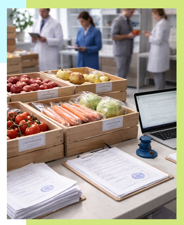 Сертификация овощей и фруктов в Полевской от 8725 р. | Алешин-Плв